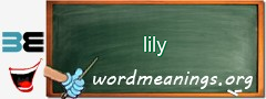 WordMeaning blackboard for lily